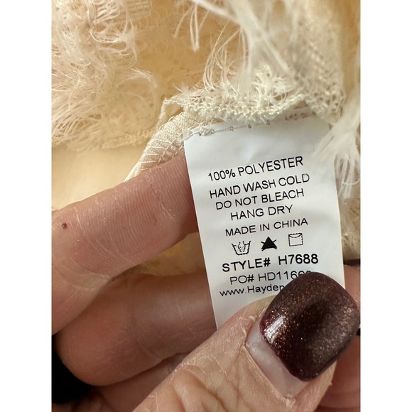 Hayden H7688 Natural Lace Fringe Mini Skirt Women's Size M - Picture 4 of 5